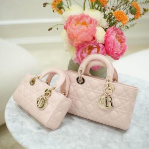 Premium geometric quilted lambskin leather handbag with metallic charms