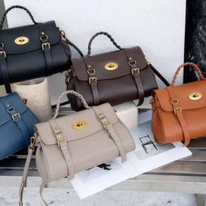 Premium vintage leather satchel handbag with top handle and shoulder strap
