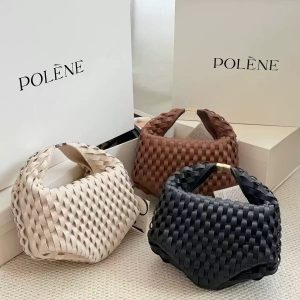 Premium black genuine leather retro woven hobo handbag style 007 from Hype Outfit Shop