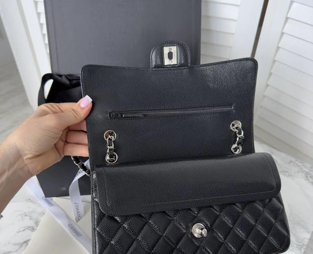 Classic CF Caviar quilted flap crossbody bag 25cm with elegant chain strap from Hype Outfit Shop