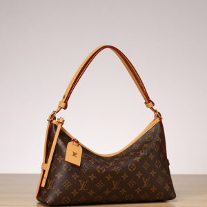 Retro monogram canvas hobo bag with genuine leather strap from Hype Outfit Shop